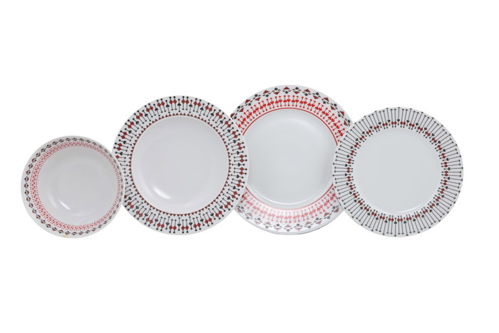 Hermia Vajilla de 24 Piezas Multicolor en Porcelana 100% Hermia Vajilla de 24 Piezas Multicolor en Porcelana 100%